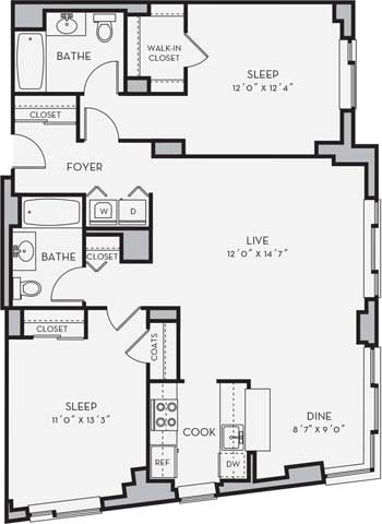 B8 Floor Plan at Shearwood Station, New Rochelle, NY