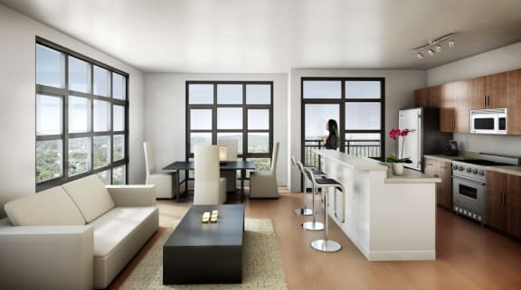 Kitchen And Living Room at The Sheffield Englewood, Englewood, NJ