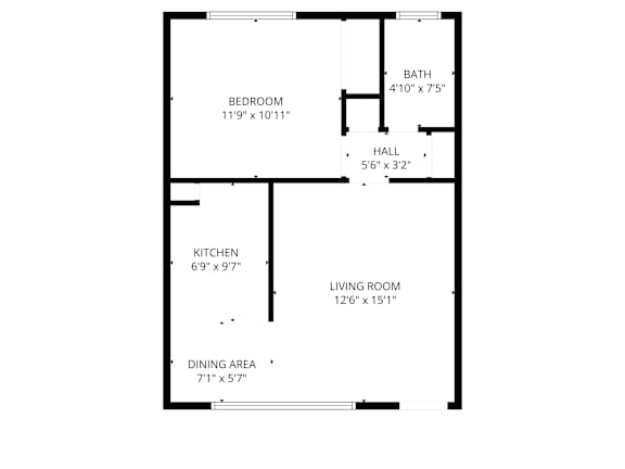 A floor plan of a house with labeled rooms and their dimensions.