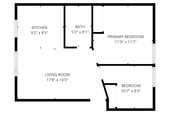 A black and white image of a floor plan for a house.