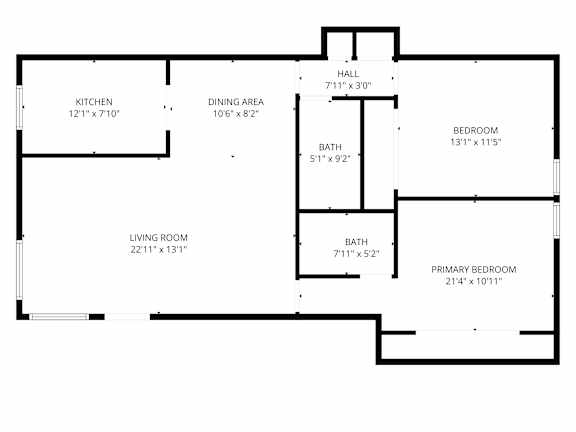 A black and white image of a floor plan for a house.