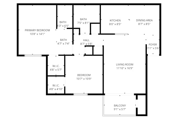 A black and white image of a floor plan for a house.