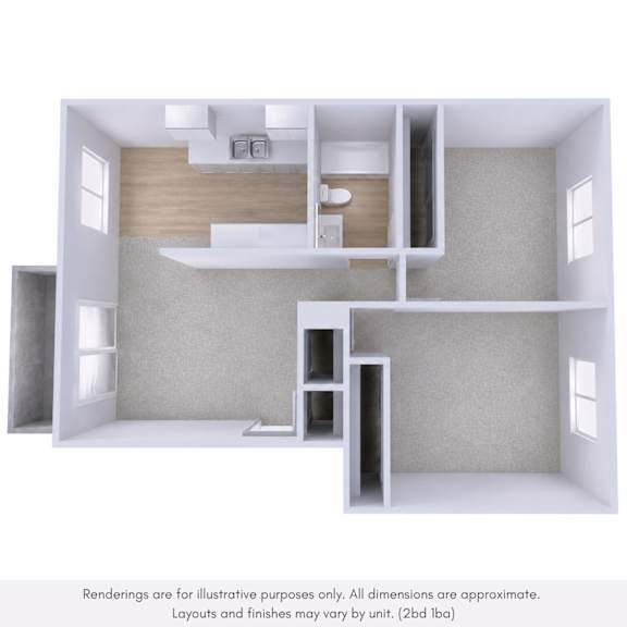 A 3D rendering of a modern, minimalist interior design with a staircase and a window.