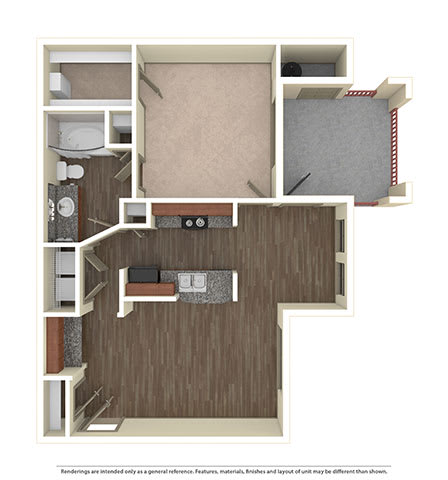 1 Bd 1 Ba The Genova SQFT 800- Mira Loma at The Atlantic Mira Loma, Live Oak, TX
