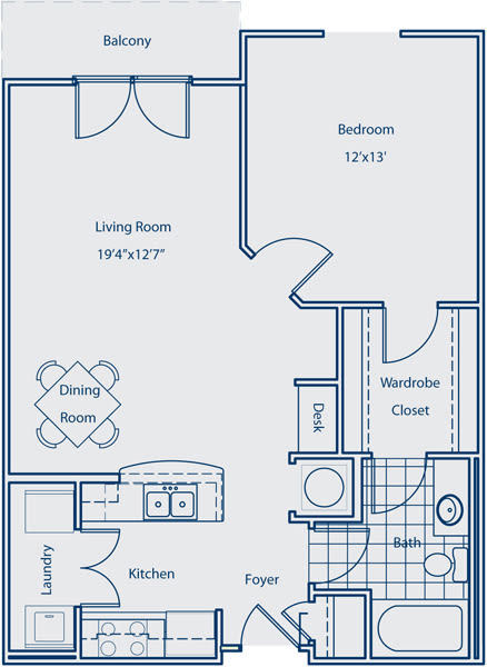A1D 1 bed| 1 bath SQFT: 785 A1D 1 bed| 1 bath SQFT: 785 at The Atlantic Aerotropolis, Atlanta, Georgia