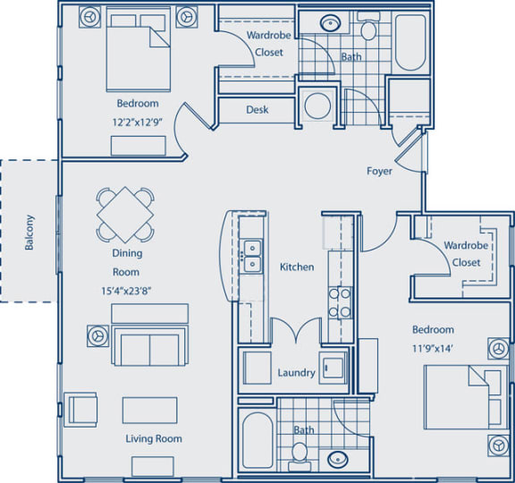 B2D 2 bed| 2 bath SQFT: 1246 B2D 2 bed| 2 bath SQFT: 1246 at The Atlantic Aerotropolis, Georgia