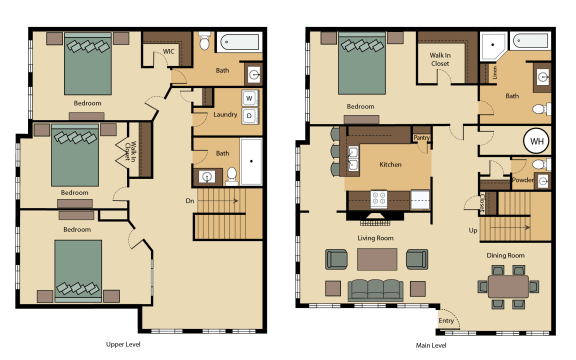 3 bed 2 bath Habersham with 2262sq. ft. at The Atlantic Buckhead, Atlanta, GA