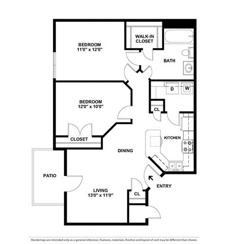 Caribe 2 Beds | 1 Bath | 930 sq ft Palms of Boca Del Mar  at Palms of Boca Del Mar, Florida, 33433