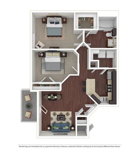 Caribe 2 Beds | 1 Bath | 930 sq ft Palms of Boca Del Mar  at Palms of Boca Del Mar, Boca Raton, FL
