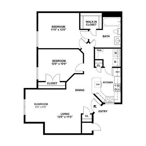Caribe 2 Beds | 1 Bath | 952 sq ft Palms of Boca Del Mar  at Palms of Boca Del Mar, Boca Raton, 33433