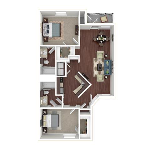 Cayman 2 Beds | 2 Baths | 1,128 sq ft Palms of Boca Del Mar  at Palms of Boca Del Mar, Florida, 33433