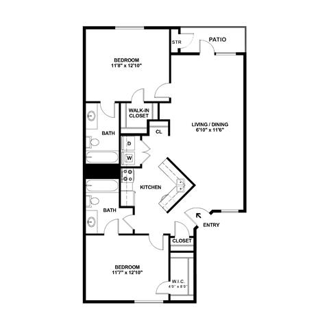Cayman 2 Beds | 2 Baths | 1,128 sq ft Palms of Boca Del Mar  at Palms of Boca Del Mar, Boca Raton, 33433