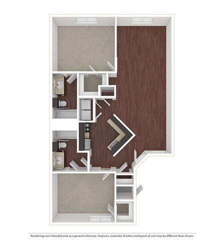 Cayman 2 Beds | 2 Baths | 1,142 sq ft Palms of Boca Del Mar  at Palms of Boca Del Mar, Florida, 33433