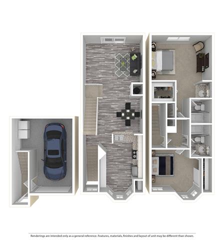 Floor Plan  Bedroom 2 Bathroom 2 D at The Barrington Club, Coral Springs, FL 33065