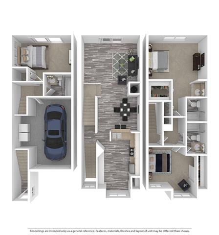 Floor Plan  Bed 3 Bath 3 B at The Barrington Club, Coral Springs, FL 33065