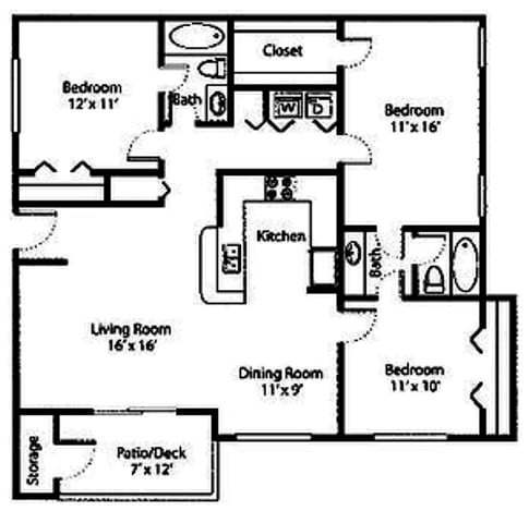 3 bed 2 bath 3 bed 2 bath at The Pointe at Preston Ridge, Alpharetta, GA, 30005