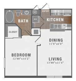 1 bed 1 bath at Montecito Apartments, Houston