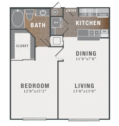 1 bed 1 bath A at Montecito Apartments, Texas