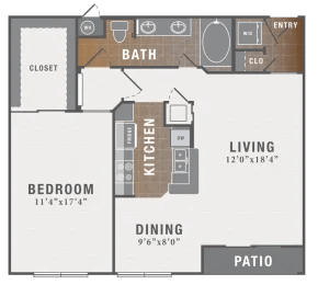 1 bed 1 bath E at Montecito Apartments, Houston, 77056