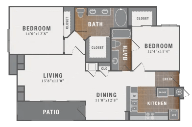 2 bed 2 bath B at Montecito Apartments, Texas, 77056