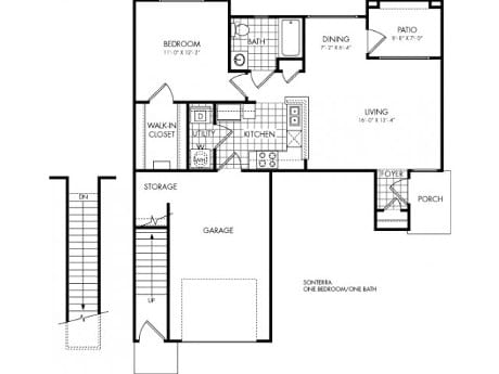 2d floor plan at The Atlantic Stone Oak Apartments, San Antonio, TX 78260