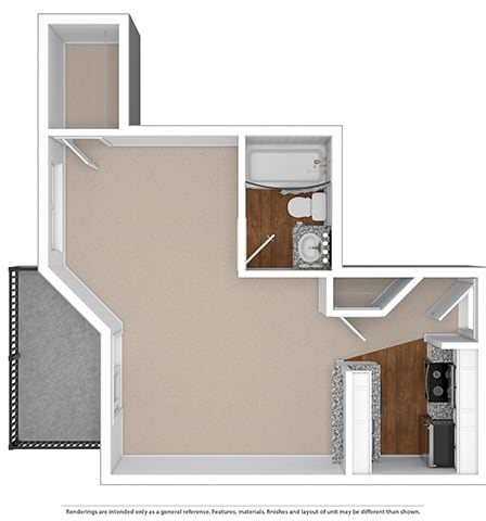 Studio 1 Ba SQFT 457- Ashford at The Atlantic Ashford, Atlanta, Georgia