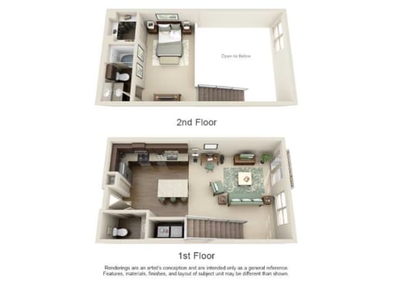 Floorplan_A4_Loft at The Atlantic Highland Park, Dallas, TX, 75209