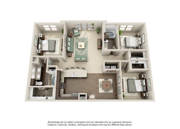 Floorplan_C1 at The Atlantic Highland Park, Dallas, TX
