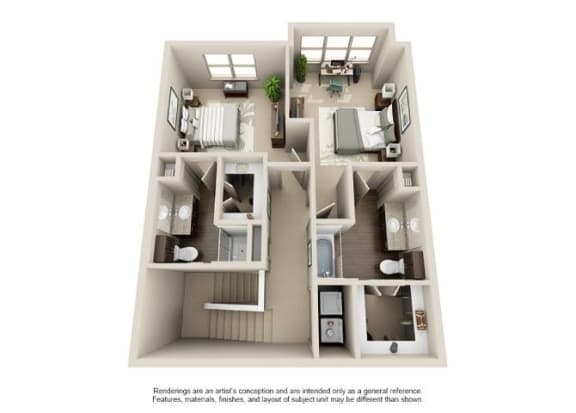 Floorplan_C2_main at The Atlantic Highland Park, Dallas, 75209