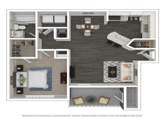 A2 1 Bed | 1 Bath | 750 sq ft- A2 1 Bed | 1 Bath | 750 sq ft- at The Atlantic Loring Heights, Georgia