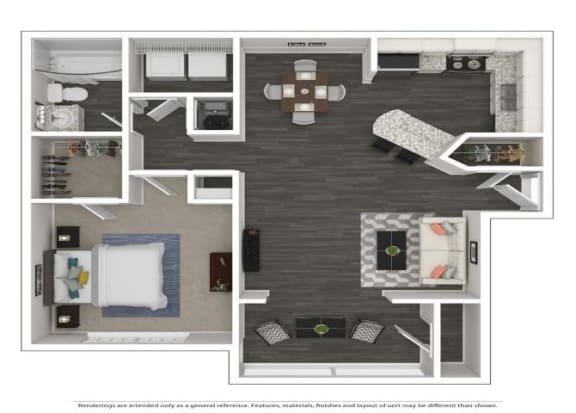 Floor Plan  A3 1 Bed | 1 Bath | 850 sq ft at The Atlantic Loring Heights, Atlanta