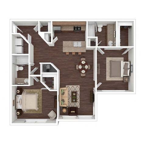 The Rhodes Floor Plan at The Atlantic River West, Georgia, 30336