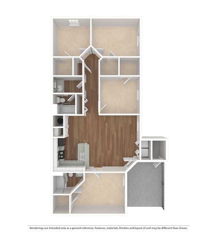 4 bed 2 bath A The Travis Floor Plan at The Atlantic Grand Oaks, Texas, 78748