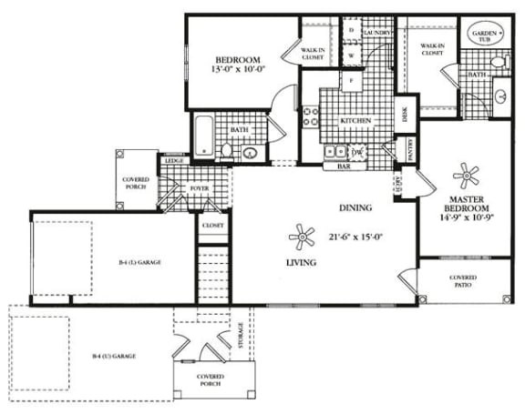 Floor Plan  B2BG -  Attached Garage Teton (Lower)