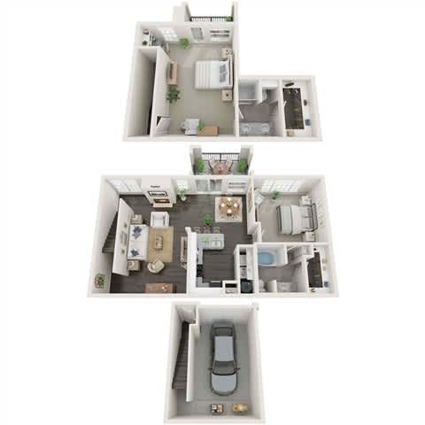 A set of three floor plans for a house with a garage at Reserve at Canyon Creek,Texas