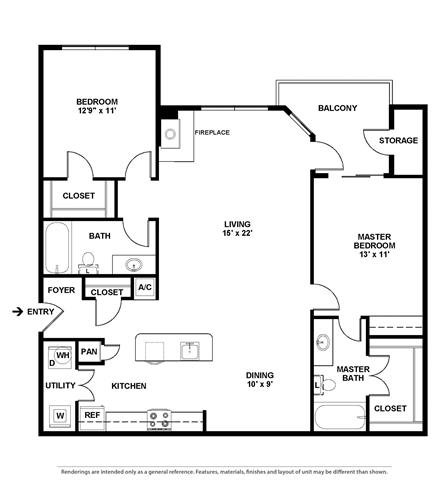 a floor plan of a house with different floors at Village of Hawks Creek Apartments, Westworth Village, 76114