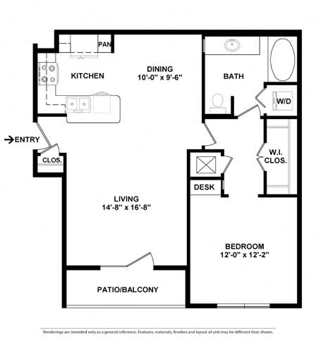 Plan A 1 Bed | 1 Bath at Vintage Park Apartments, Houston, 77070