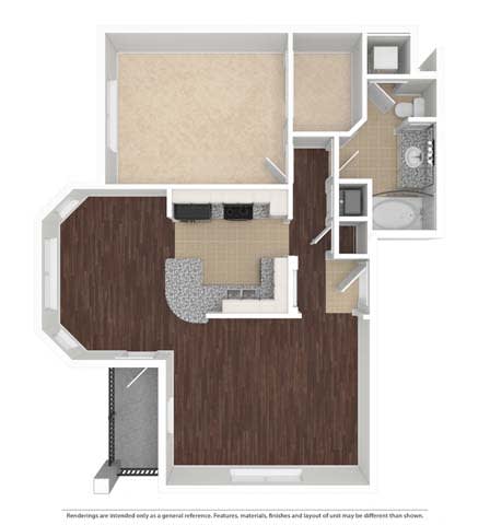 Plan B 1 Bed | 1 Bath at Vintage Park Apartments, Texas
