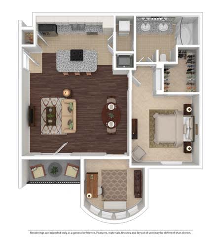 Plan C 1 Bed | 1 Bath at Vintage Park Apartments, Houston, TX 77070