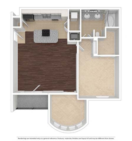 Plan C 1 Bed | 1 Bath at Vintage Park Apartments, Houston, TX