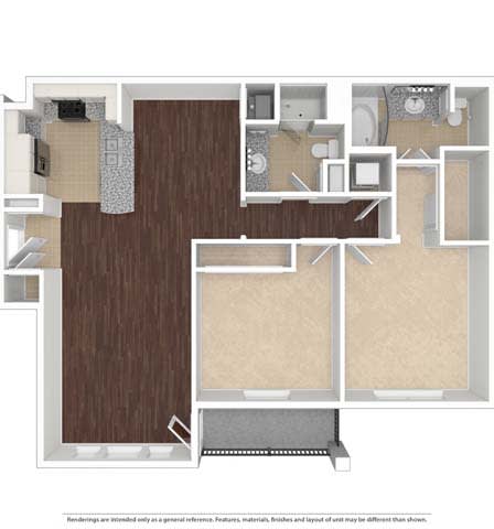 Plan D 2 Beds | 2 Baths at Vintage Park Apartments, Houston