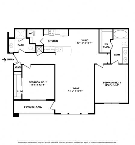 Plan E 2 Beds | 2 Baths at Vintage Park Apartments, Houston, TX 77070