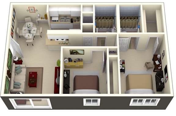 a floor plan of a 1 bedroom apartment at the crossings at white marsh apartments in white marsh