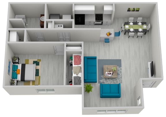 Floor Plan  1 Bed 1 Bath Premium