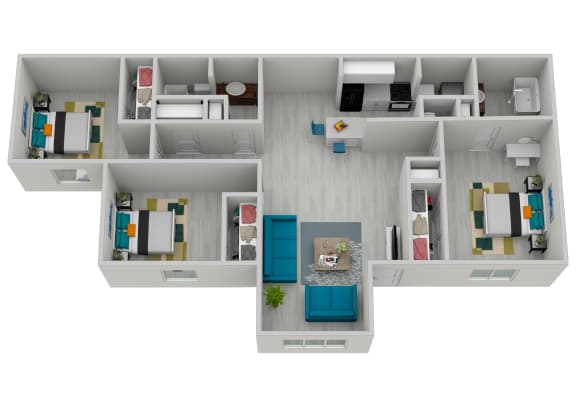 Floor Plan  3 Bed 2 Bath Premium