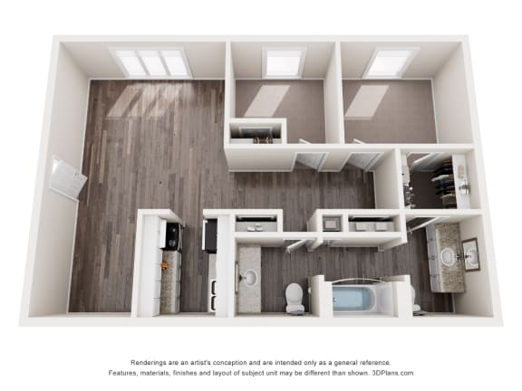 Floor Plan  a 3d rendering of a592592 floor plan  apartments