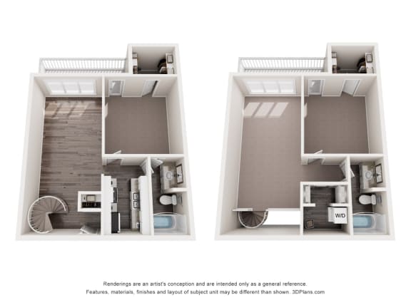 Floor Plan  2 bedroom floor plan at the crossings townhomes
