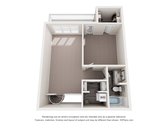 a floor plan of a 1 bedroom apartment with a bathroom