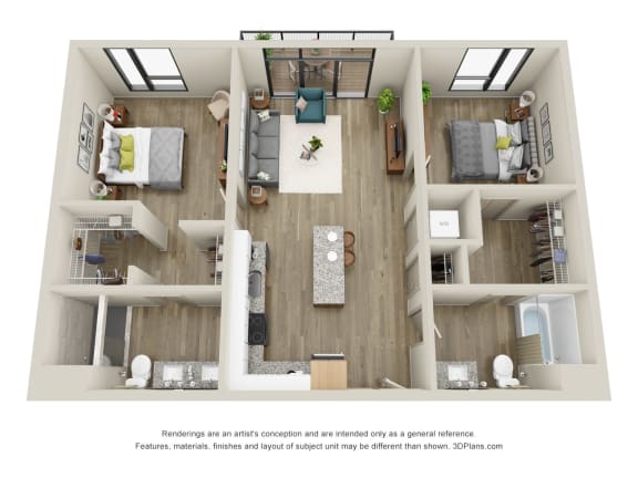 Bella Vista II - 2 Bed, 2 Bath with Balcony - Downtown Kalamazoo, MI Apartments - 400 Rose
