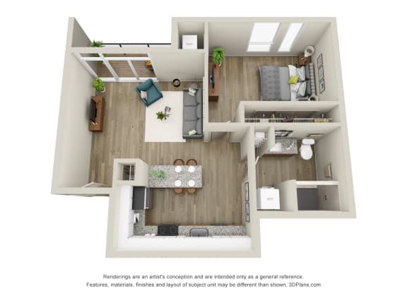 Hemlock - 1 Bed, 1 Bath with Balcony - Downtown Kalamazoo, MI Apartments - 400 Rose